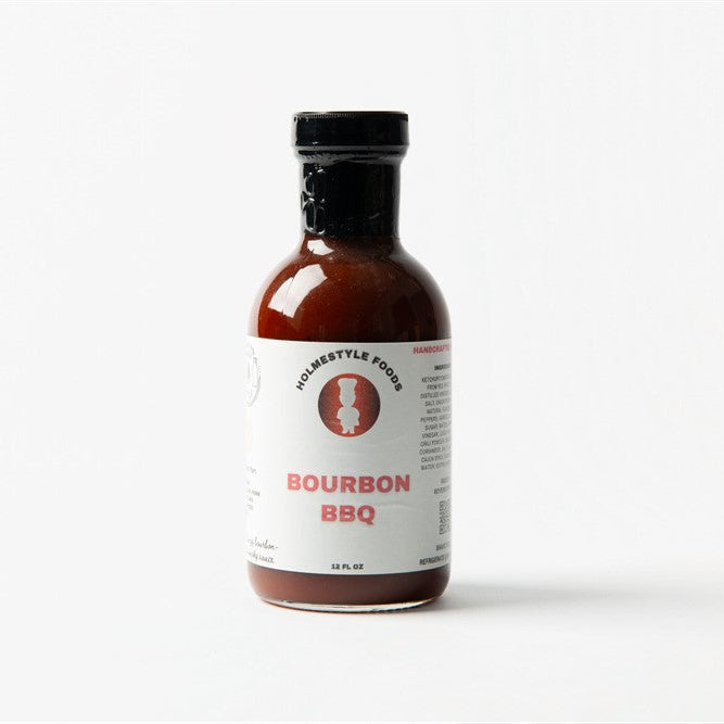 Bottle of Bourbon BBQ sauce on a white background